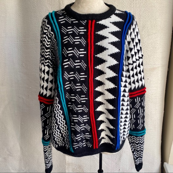 Vintage Sweaters - Vintage 80s 90s L Hip Hop Bold Sweater Cosby Coogi